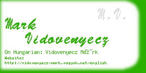 mark vidovenyecz business card